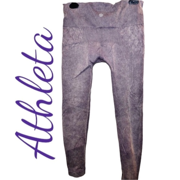 ATHLETA Recharge Cropped Seamless Leggings Sunfaded Gray, Size Small - Picture 7 of 9